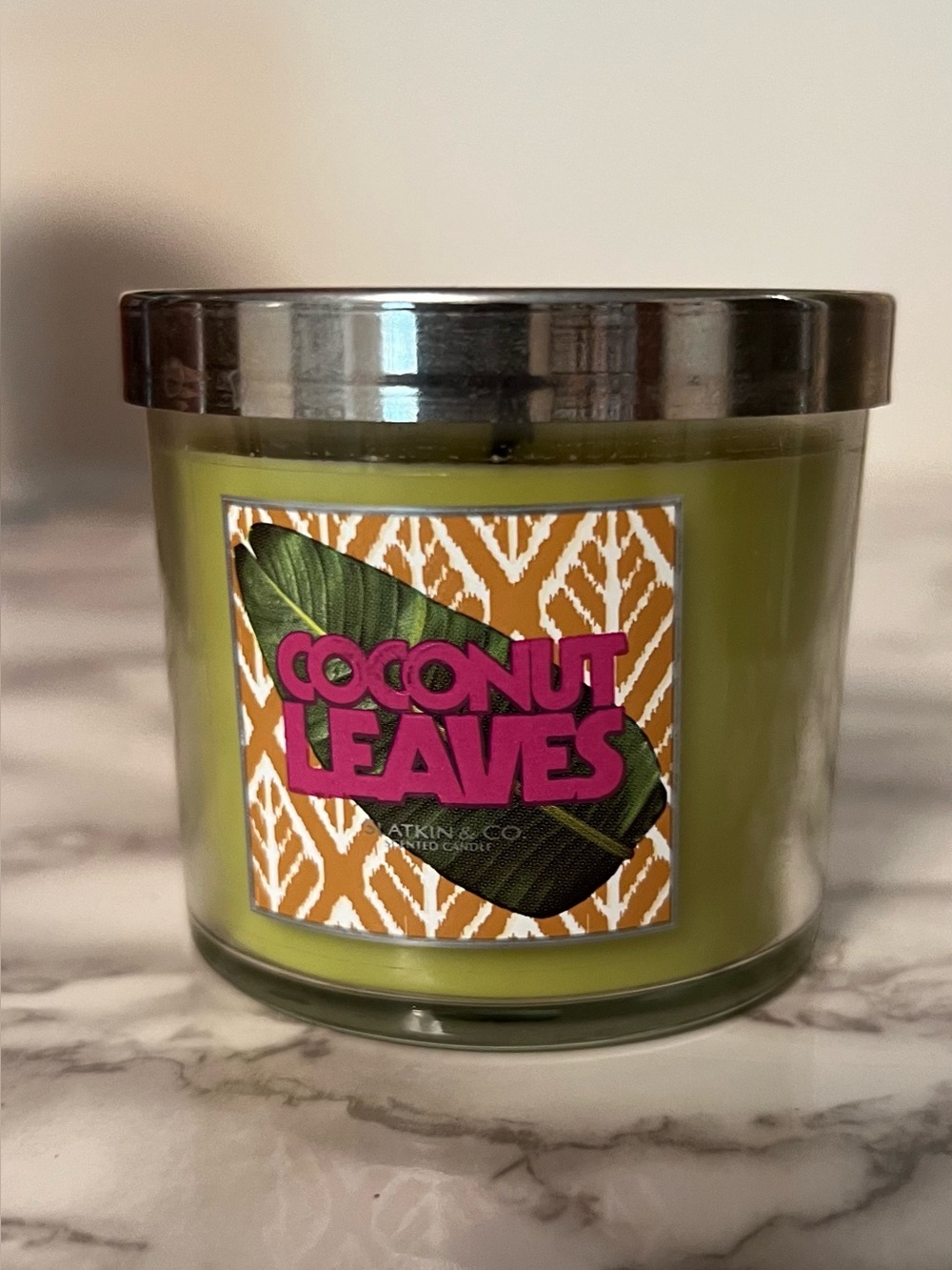 Slatkin & Co Coconut Leaves 4 oz Small Single Wick Jar Candle ~95% Left